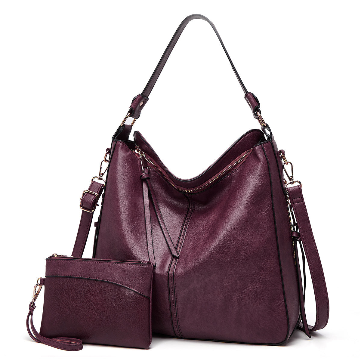 Mae - Ensemble de 2 pièces composé d'un sac à bandoulière et d'un sac à poignet en similicuir