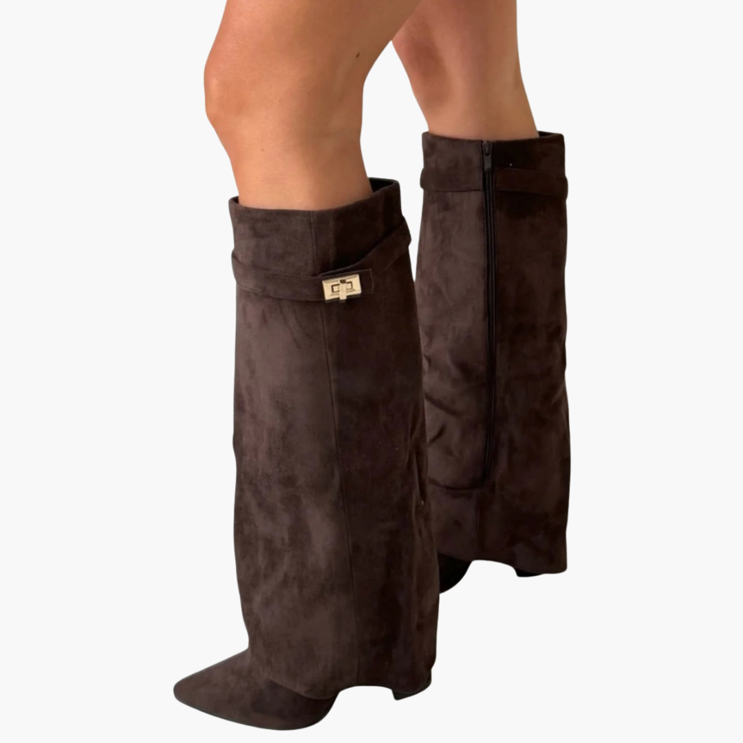 Damskie zamszowe buty ortopedyczne na niskim obcasie