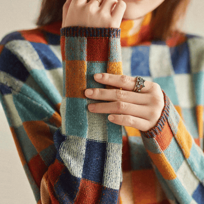Col roulé en cachemire doux | Patchwork stylé