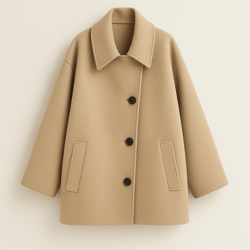 Palton de lână pentru femei cu nasturi