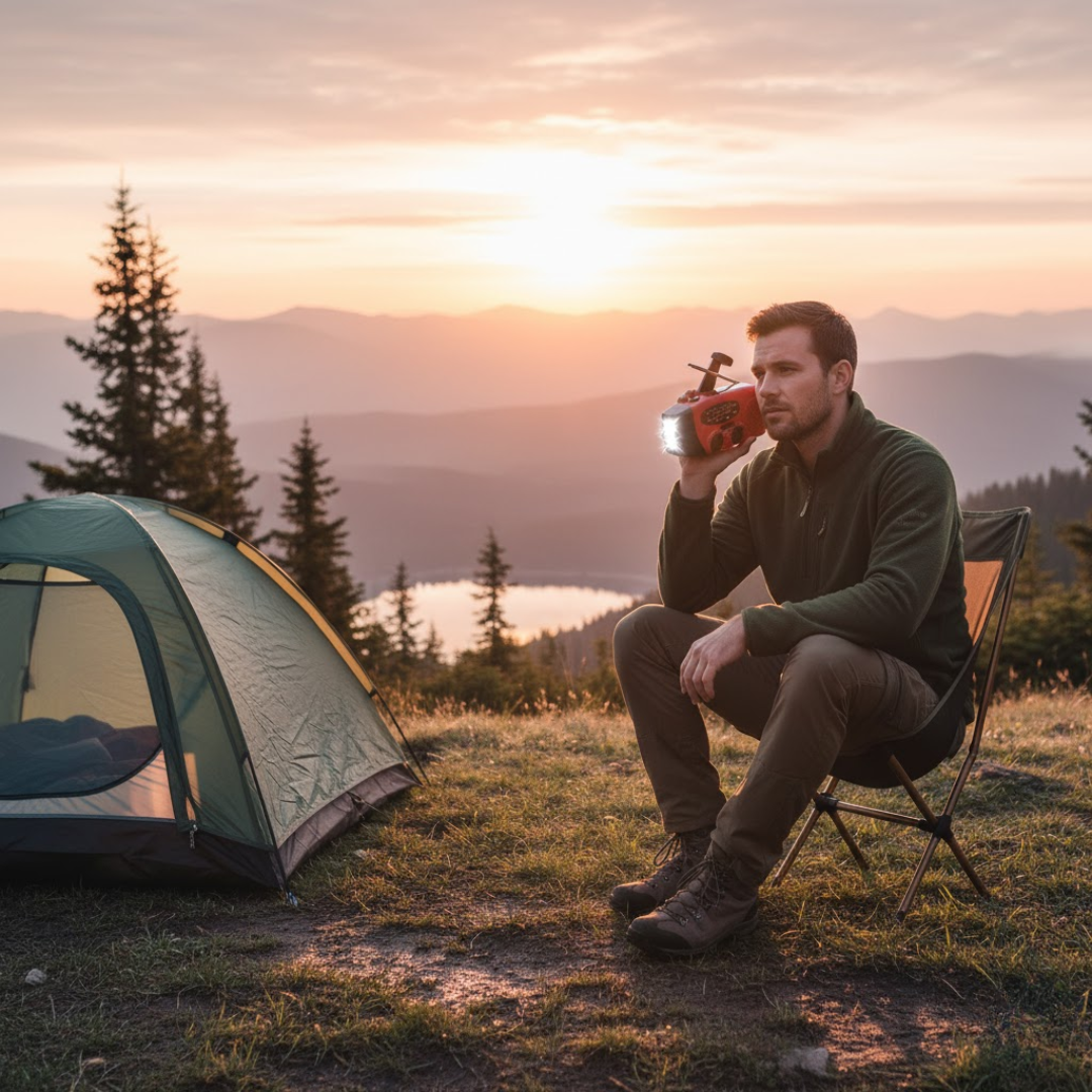 Radiotelefon ratunkowy ReadyWave | z korbką i panelem słonecznym