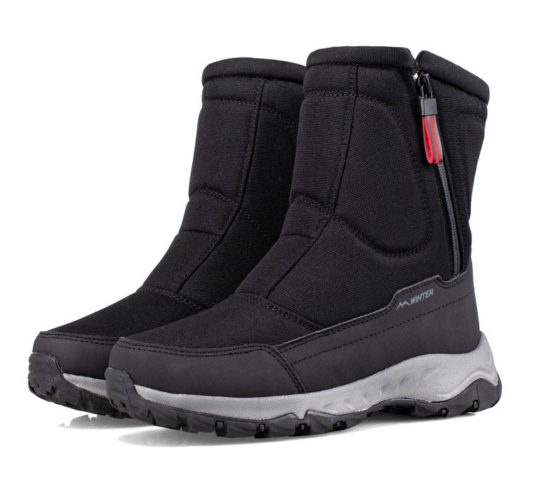 Bottes d'hiver pour femmes avec fermeture éclair latérale - Bottes de neige imperméables, antidérapantes et durables avec doublure chaude