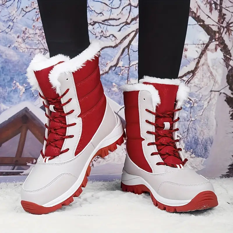 Bottes de neige imperméables pour femmes - Bottes d'hiver isolées avec semelle antidérapante