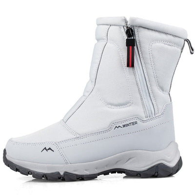 Bottes d'hiver pour femmes avec fermeture éclair latérale - Bottes de neige imperméables, antidérapantes et durables avec doublure chaude