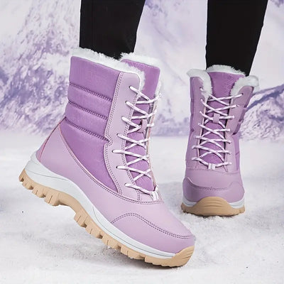 Bottes de neige imperméables pour femmes - Bottes d'hiver isolées avec semelle antidérapante