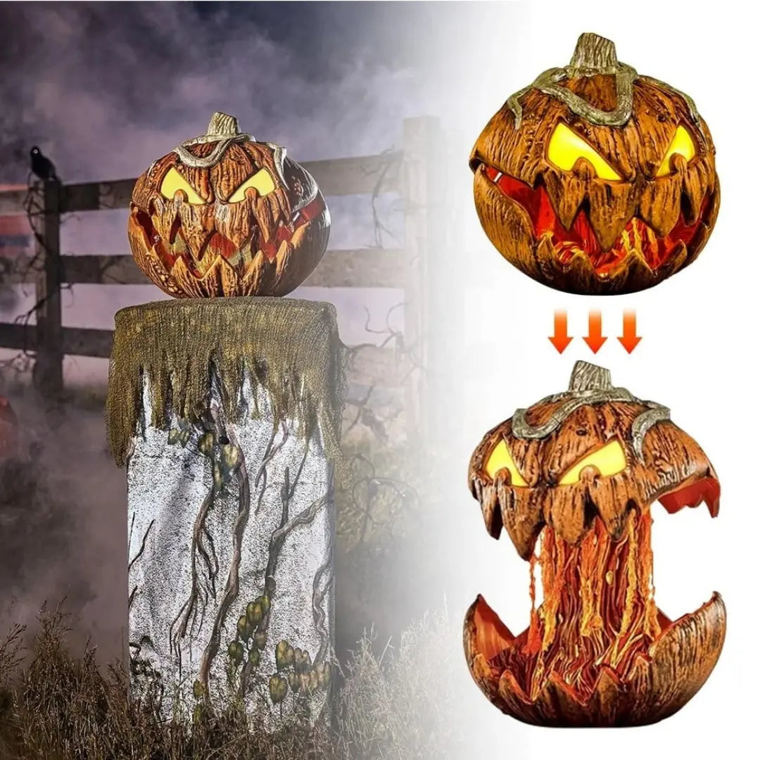Décoration animatronique de la citrouille d'Halloween qui s'élève et tombe