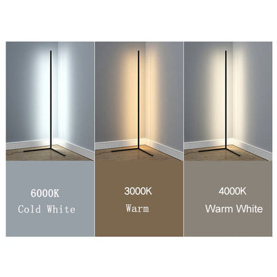 Lampe d'angle LED mince - Luminosité réglable pour le salon ou la chambre à coucher