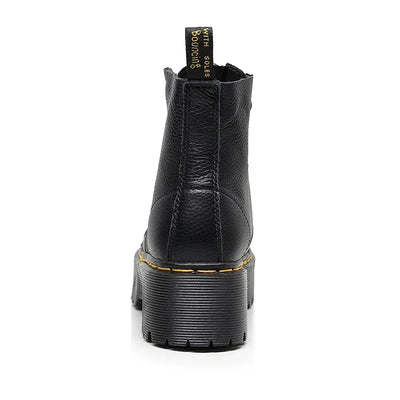Botas de piel de mujer con suela gruesa