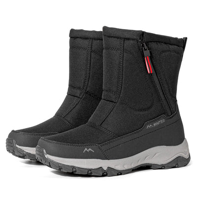 Bottes d'hiver pour femmes avec fermeture éclair latérale - Bottes de neige imperméables, antidérapantes et durables avec doublure chaude