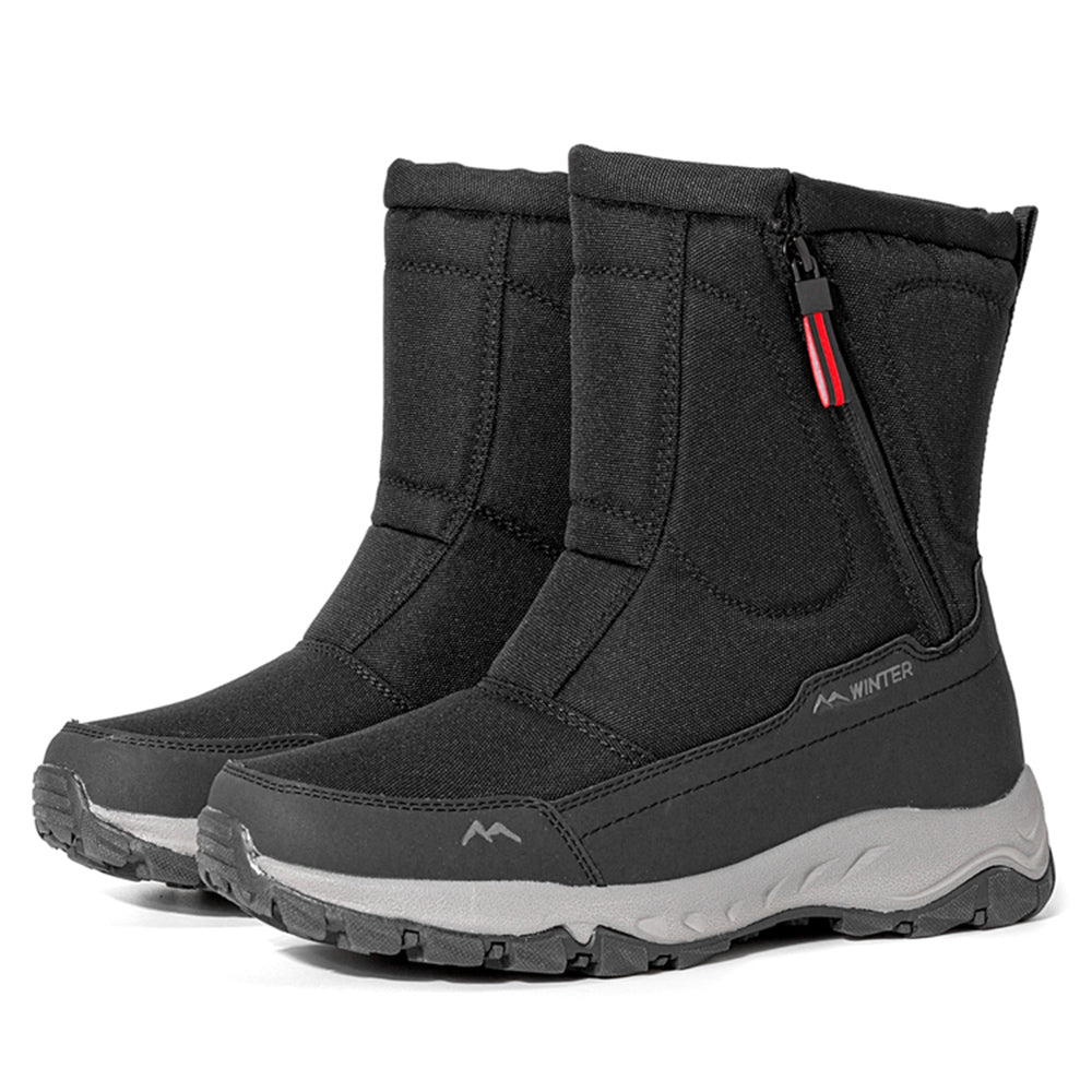 Bottes d'hiver pour femmes avec fermeture éclair latérale - Bottes de neige imperméables, antidérapantes et durables avec doublure chaude