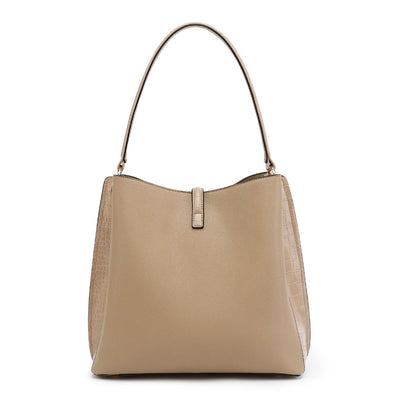 Femme - Sac à main hobo - Insertions en croco - Style chic
