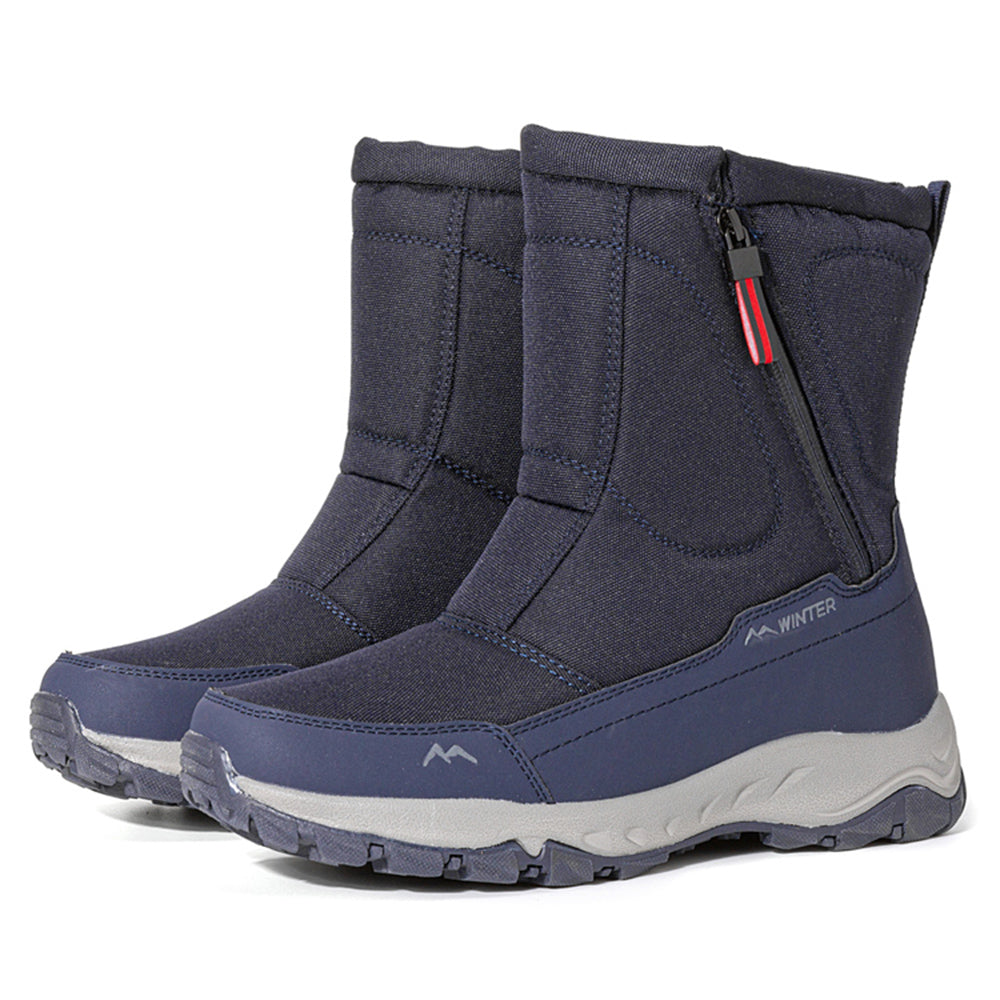 Bottes d'hiver pour femmes avec fermeture éclair latérale - Bottes de neige imperméables, antidérapantes et durables avec doublure chaude