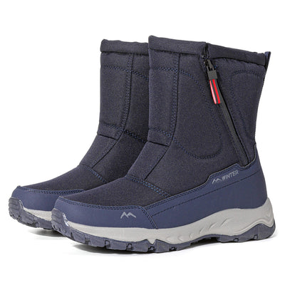 Bottes d'hiver pour femmes avec fermeture éclair latérale - Bottes de neige imperméables, antidérapantes et durables avec doublure chaude