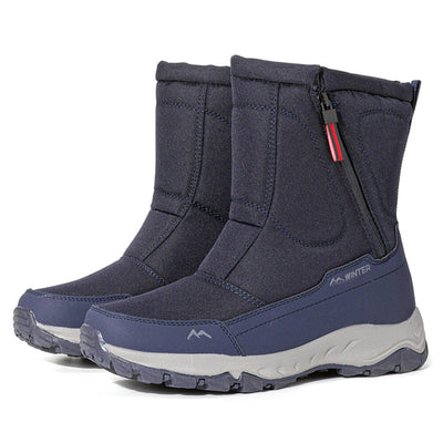 Bottes d'hiver pour femmes avec fermeture éclair latérale - Bottes de neige imperméables, antidérapantes et durables avec doublure chaude