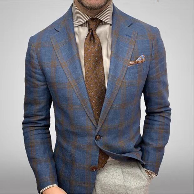Blazer élégant en lin pour hommes