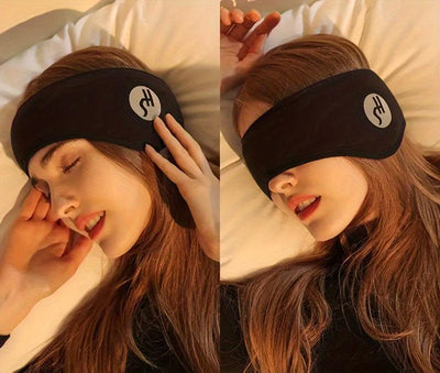 Masque de sommeil en coton avec bouchons d'oreille insonorisés et set de bouchons d'oreille