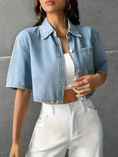 Alison - Chemise en jean bleu clair