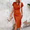 Bo | Robe midi chic avec décolleté en V