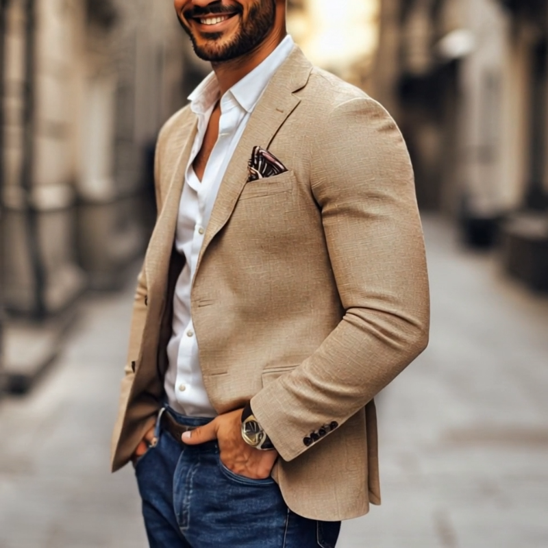 Casualowa marynarka z dwoma guzikami