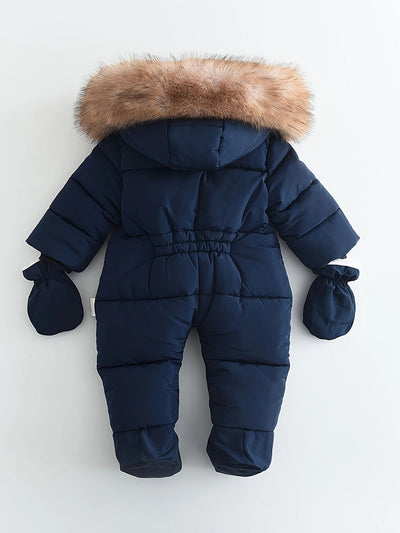 Mono de bebé Frosty: mono de invierno de lujo con capucha para los meses más fríos