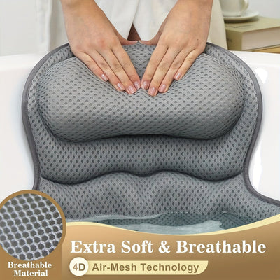 Cuscino da bagno di lusso LuxieSpa 4D - Cuscino traspirante con supporto per collo e schiena per un bagno rilassante
