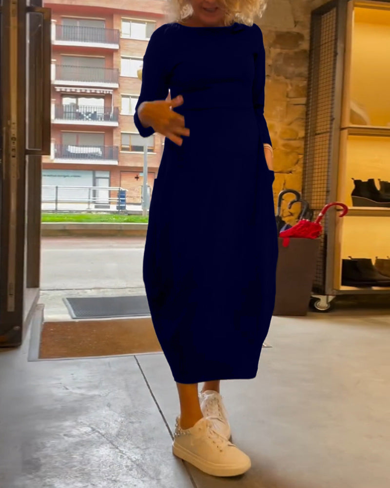 Alessandra | Robe Midi Col Ronde