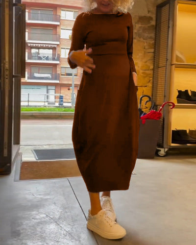 Alessandra | Robe Midi Col Ronde