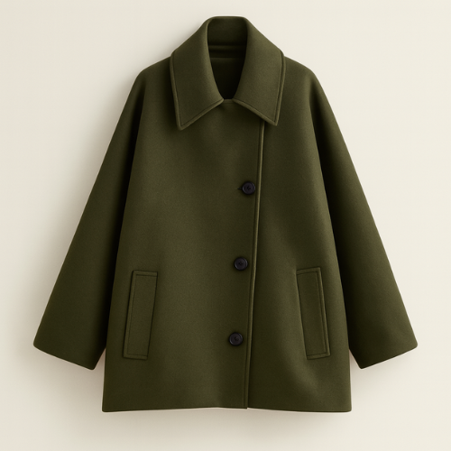 Palton de lână pentru femei cu nasturi