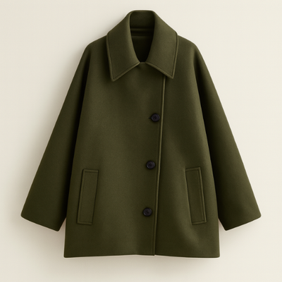 Palton de lână pentru femei cu nasturi