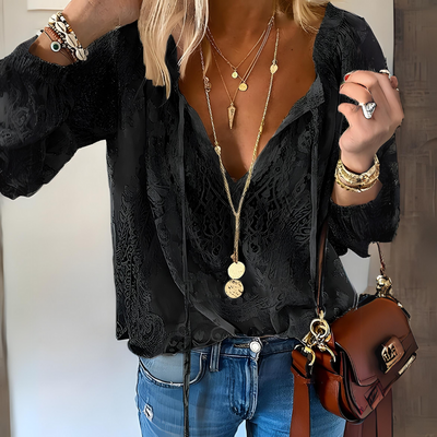 Blouse Boho avec Encolure Fenteuse Pour Femme | Vintage