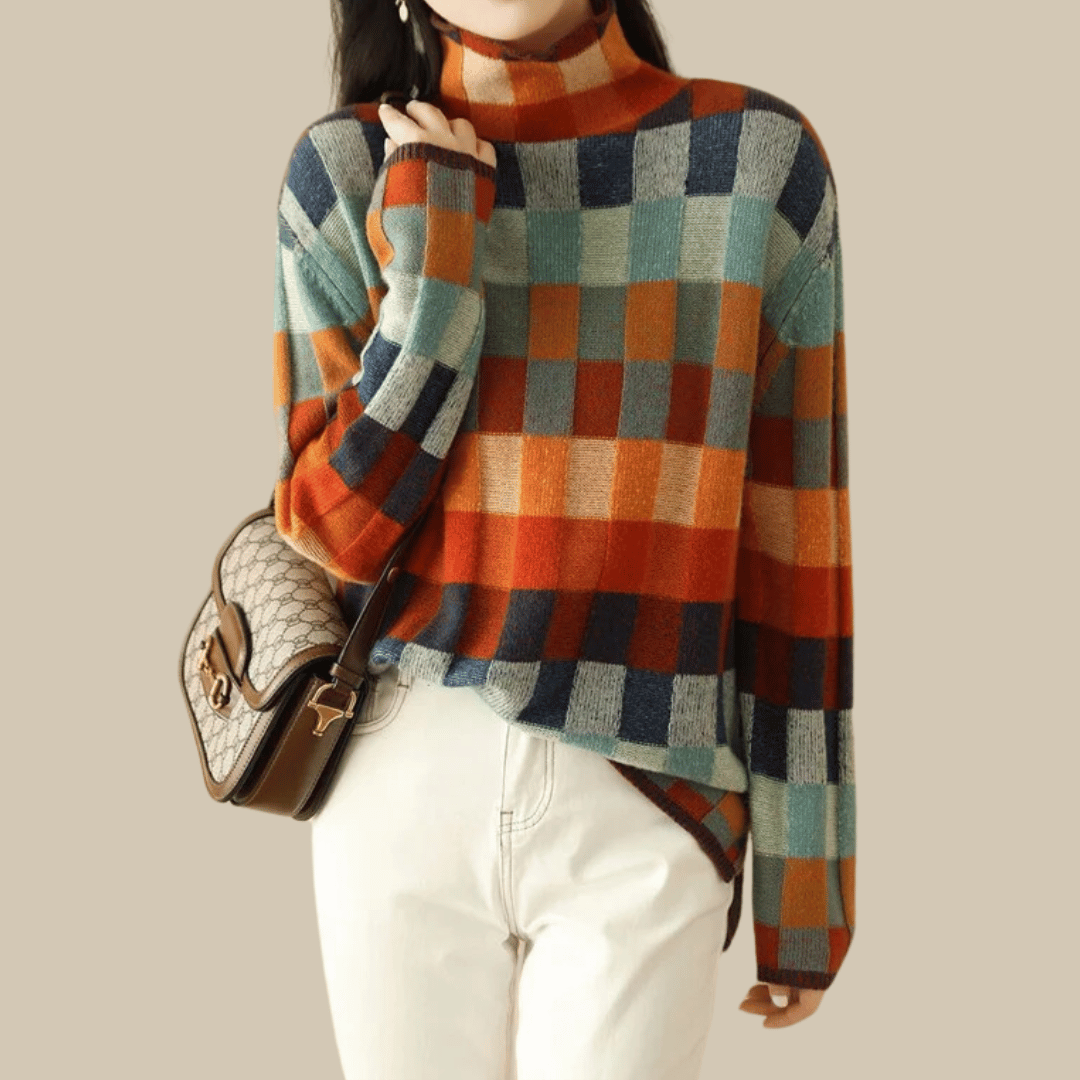 Col roulé en cachemire doux | Patchwork stylé