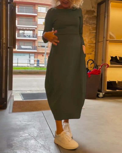 Alessandra | Robe Midi Col Ronde