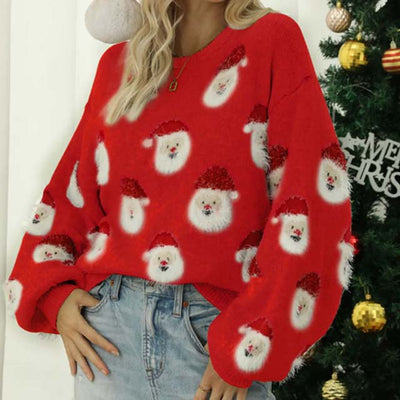 Xenah Sweater | Pull décontracté à motif de père Noël
