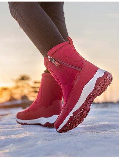 Bottes d'hiver pour femmes avec fermeture éclair latérale - Bottes de neige imperméables, antidérapantes et durables avec doublure chaude