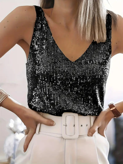 Alyana - Top sans manches avec paillettes