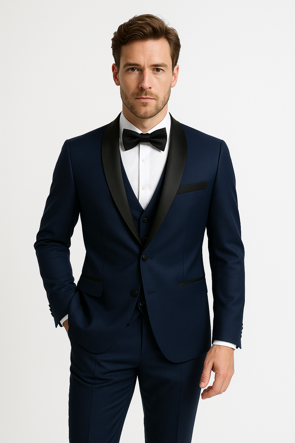 Smoking Homme Élégant Satin Mariage Réception – Isabelle-mode