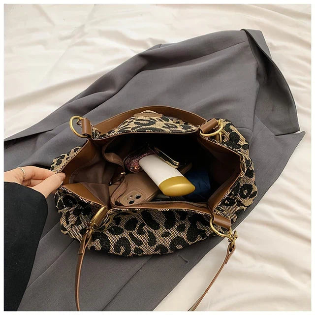Sac fourre-tout à motif léopard