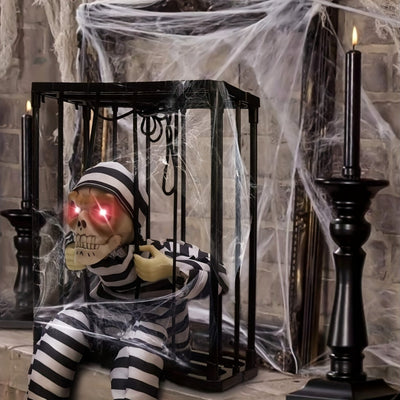 TerrorBone - Squelette hurlant animé pour Halloween - Détecteur de mouvement - Accessoire effrayant pour l'extérieur