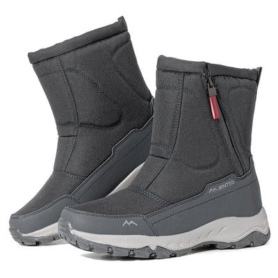 Bottes d'hiver pour femmes avec fermeture éclair latérale - Bottes de neige imperméables, antidérapantes et durables avec doublure chaude
