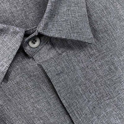 Chemise homme - Fermeture par boutons - Mélange respirant de coton et de lin - Coupe régulière - Manches courtes