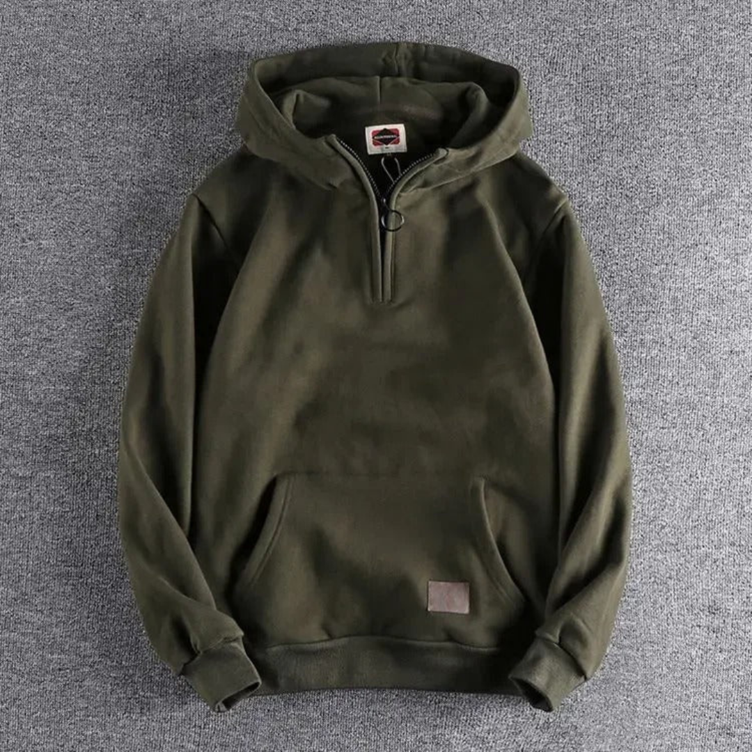 Hommes Semi-Zip Chaud Hiver Sweat à capuche | Manches longues
