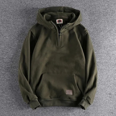 Hommes Semi-Zip Chaud Hiver Sweat à capuche | Manches longues
