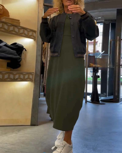Alessandra | Robe Midi Col Ronde