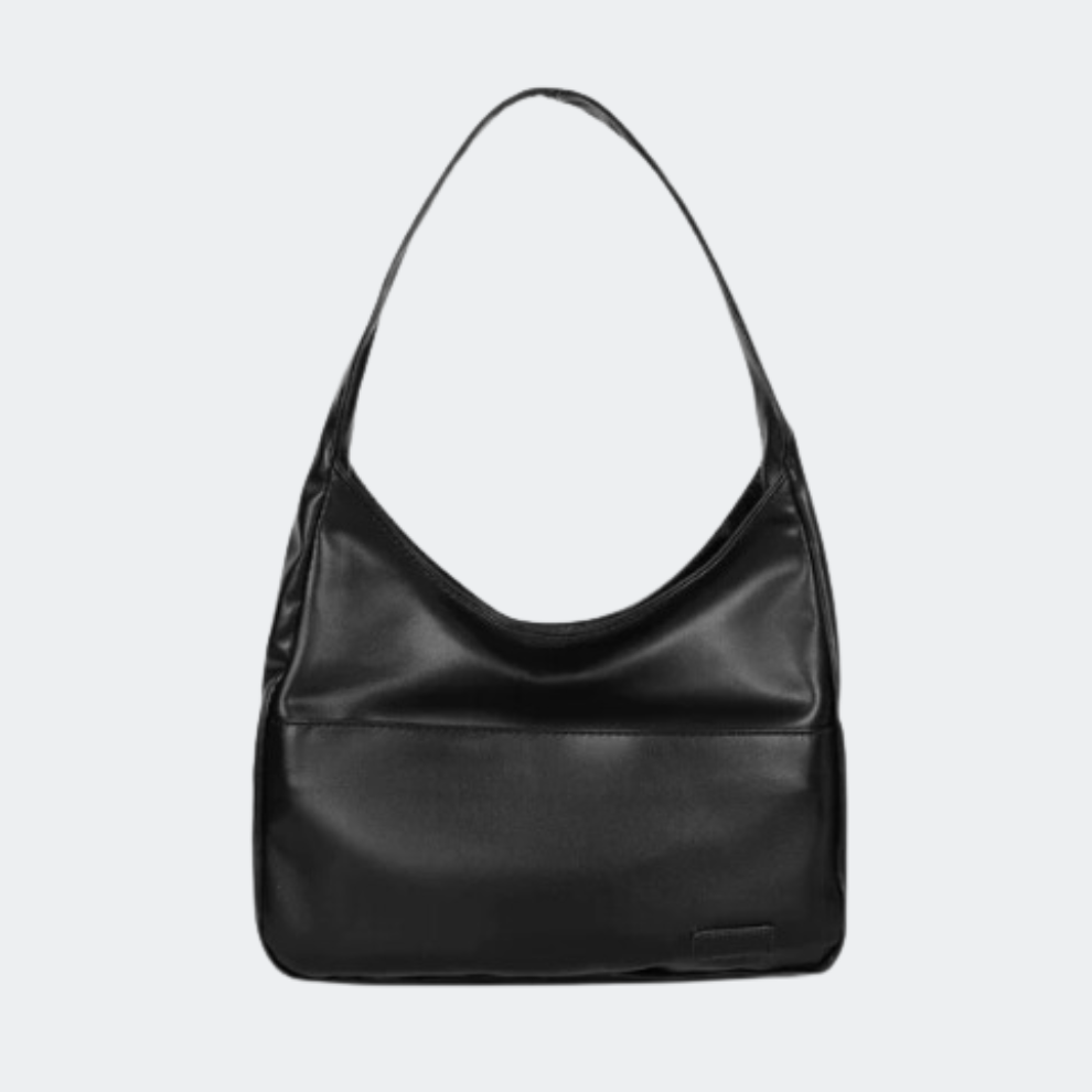 Sac à main noir en cuir élégant avec bandoulière, design minimaliste. Accessoire de mode tendance pour femmes, parfait pour toutes occasions.