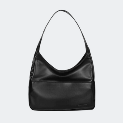 Sac à main noir en cuir élégant avec bandoulière, design minimaliste. Accessoire de mode tendance pour femmes, parfait pour toutes occasions.
