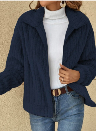 Cardigan caldo in peluche da donna