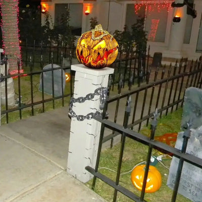 Décoration animatronique de la citrouille d'Halloween qui s'élève et tombe