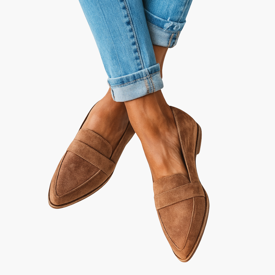 Mocasini ortopedici din piele de căprioară pentru femei