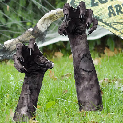 2 pièces de main de fantôme d'Halloween en simulation 3D - Décoration de jardin et d'extérieur effrayante