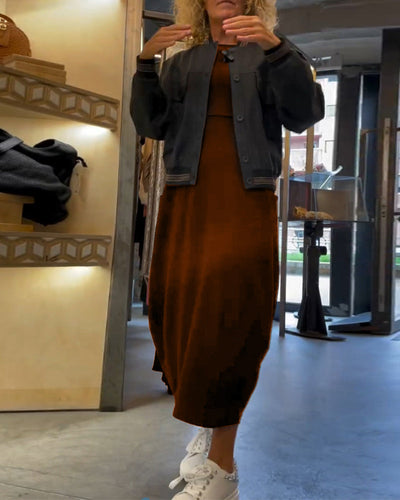Alessandra | Robe Midi Col Ronde
